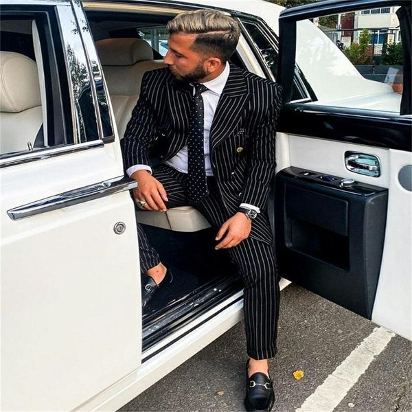 men's suits & blazers black and white 2 pieces men pinstripe casual tuxedos lapel formal party custom made fit slim coat+pant, White;black
men's suits & blazers black and white 2 pieces men pinstripe casual tuxedos lapel formal party custom made fit slim coat+pant, White;black