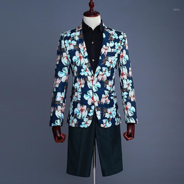 2020 new men flip-up suit male green and blue printing pattern blazer nightclub bar singers stage show jacket half pants costume1, White;black
2020 new men flip-up suit male green and blue printing pattern blazer nightclub bar singers stage show jacket half pants costume1, White;black