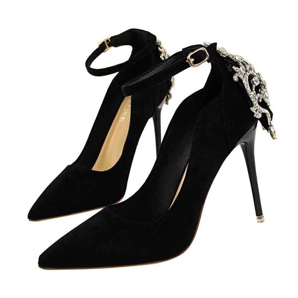 2020 women red bombs green high heels toe pointed wedding strass party women's shoes hxq1, Black
2020 women red bombs green high heels toe pointed wedding strass party women's shoes hxq1, Black