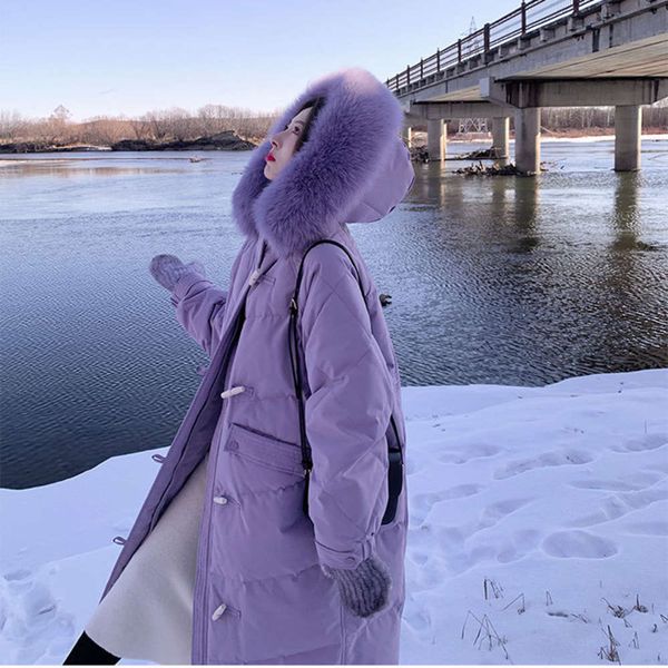 2020 new korean white duck fox fur collar hooded down jacket women's women winter purple thickened coat mid long, Black
2020 new korean white duck fox fur collar hooded down jacket women's women winter purple thickened coat mid long, Black