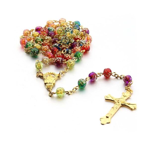 pendant necklaces rose rosary beaded religious necklace acrylic beads cross 2colors white color, Silver
pendant necklaces rose rosary beaded religious necklace acrylic beads cross 2colors white color, Silver