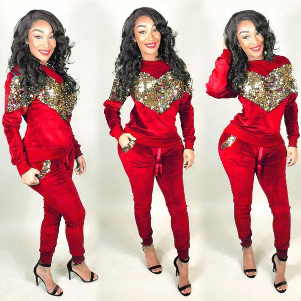 women's tracksuits autumn winter velvet two pieces women sets sequins spliced sweatshirt drawstring joggers pants female workout outfit, Gray
women's tracksuits autumn winter velvet two pieces women sets sequins spliced sweatshirt drawstring joggers pants female workout outfit, Gray