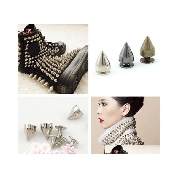 9.5mm dull silver metal bullet stud rivet spikes 100pcs/lot leather craft accessories metals jewelry ktgxv, Black
9.5mm dull silver metal bullet stud rivet spikes 100pcs/lot leather craft accessories metals jewelry ktgxv, Black