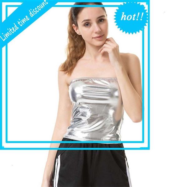 chsdcsi summer women tanks women's club camis mouwloos strapless crop party silver gold off shoulder, White
chsdcsi summer women tanks women's club camis mouwloos strapless crop party silver gold off shoulder, White