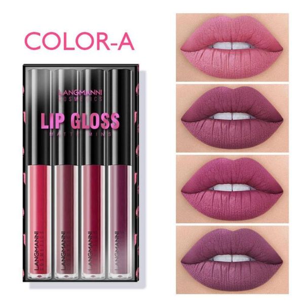 4pcs/set matte lip gloss 4 colors moisturizer liquid lipstick lip gloss set waterproof long lasting tint cosmetic
4pcs/set matte lip gloss 4 colors moisturizer liquid lipstick lip gloss set waterproof long lasting tint cosmetic