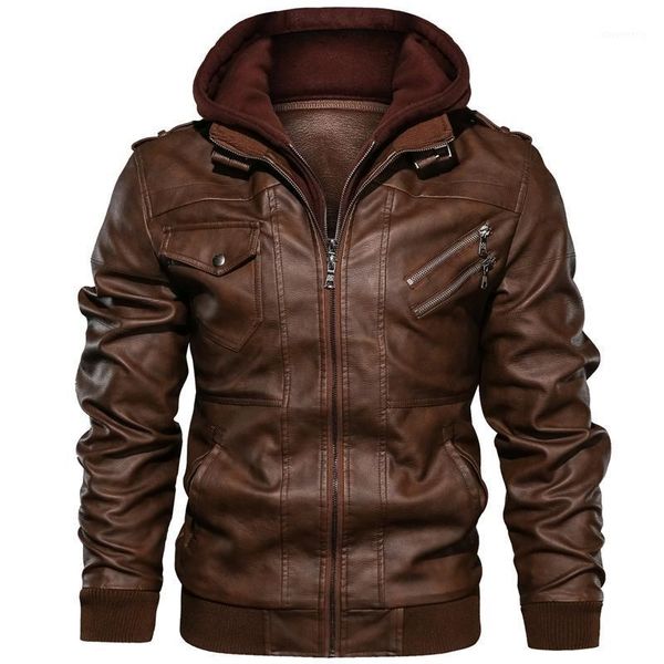 men's jackets autumn winter jacket men casual fashion double zipper hooded leather mens outwear warm windbreaker punk moto biker coats1, Black;brown
men's jackets autumn winter jacket men casual fashion double zipper hooded leather mens outwear warm windbreaker punk moto biker coats1, Black;brown