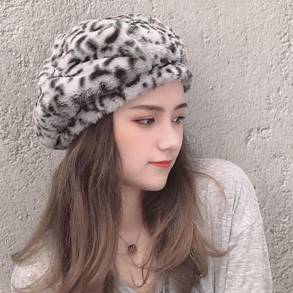berets women's autumn and winter japanese leopard print plush beret painting shopping outing mz-217, Blue;gray
berets women's autumn and winter japanese leopard print plush beret painting shopping outing mz-217, Blue;gray
