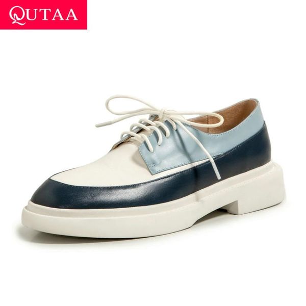 dress shoes qutaa 2021 mixed color square heel fashion women spring autumn genuine leather lace up ladies pumps size 34-39, Black
dress shoes qutaa 2021 mixed color square heel fashion women spring autumn genuine leather lace up ladies pumps size 34-39, Black