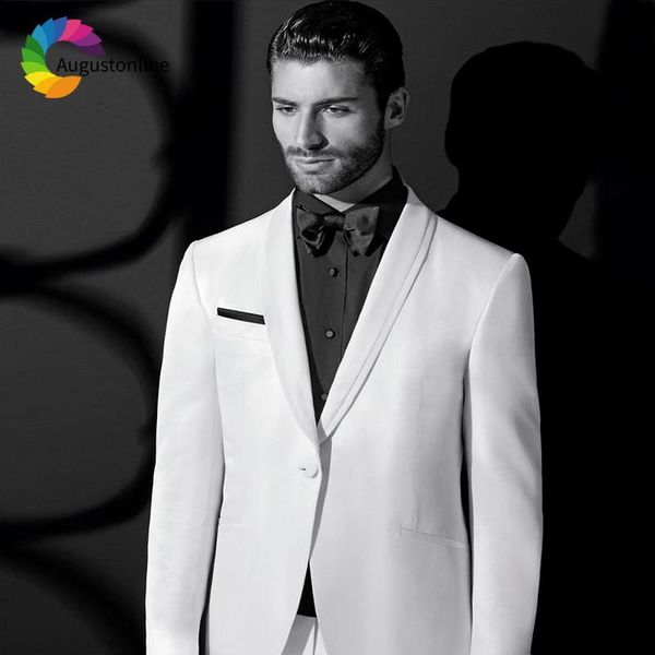 men's suits & blazers white men suit wedding groom evening party blazer custom made slim fit casual 2021 tuxedo man terno masculin 2 pi, White;black 
men's suits & blazers white men suit wedding groom evening party blazer custom made slim fit casual 2021 tuxedo man terno masculin 2 pi, White;black