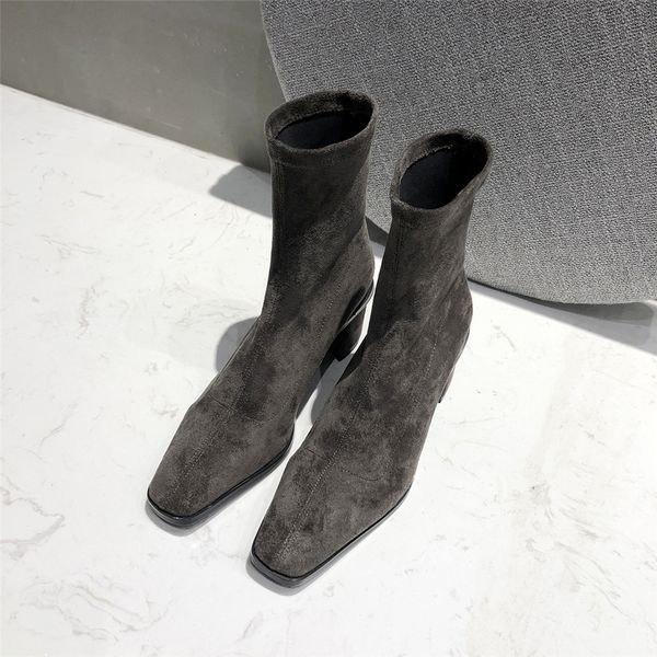 outono inverno moda feminina dedo do p quadrado fio elstico tornozelo botas criana camura sapatos de salto grosso meias, Black
outono inverno moda feminina dedo do p quadrado fio elstico tornozelo botas criana camura sapatos de salto grosso meias, Black