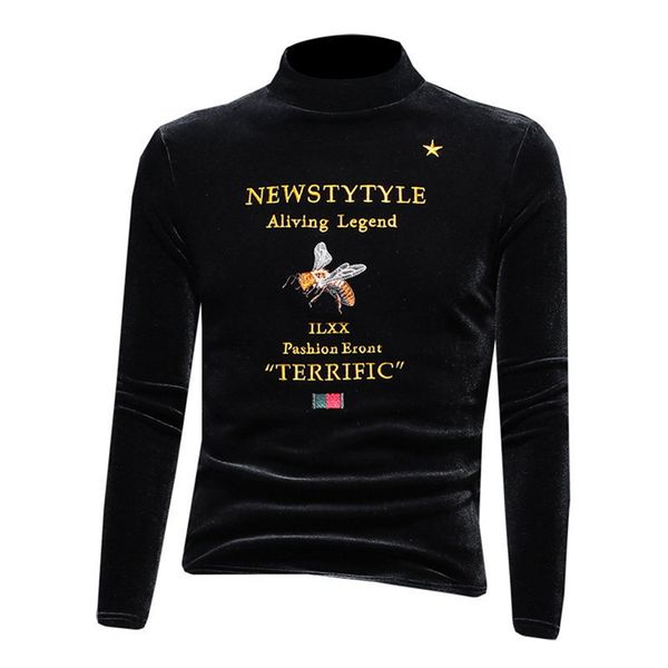 2020 new designers mens autumn and winter new velvet thick long-sleeved t-shirt slim embroidered round neck sweatshirt, White;black
2020 new designers mens autumn and winter new velvet thick long-sleeved t-shirt slim embroidered round neck sweatshirt, White;black
