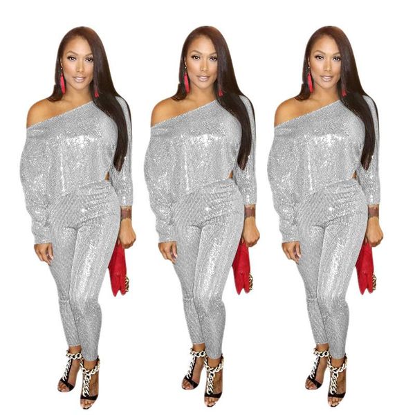 64b717 autumn winter women casual fashion outdoor home silver one shoulder two piece set tracksuit sweatsuit outfits hot, Gray
64b717 autumn winter women casual fashion outdoor home silver one shoulder two piece set tracksuit sweatsuit outfits hot, Gray