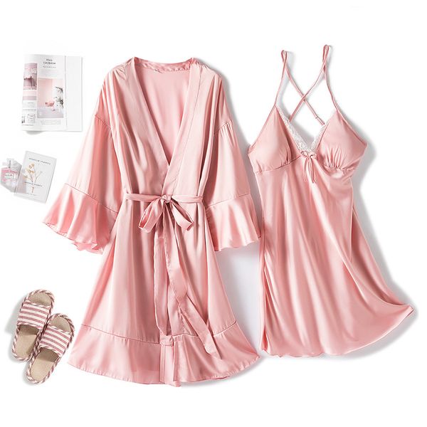 2021 New 2PCS Nighty&Robe Set Women Ruffles Homewear Nightgown Bride Bridesmaid Wedding Robe Satin Silky Sleepwear Nightdress, Black
2021 New 2PCS Nighty&Robe Set Women Ruffles Homewear Nightgown Bride Bridesmaid Wedding Robe Satin Silky Sleepwear Nightdress, Black