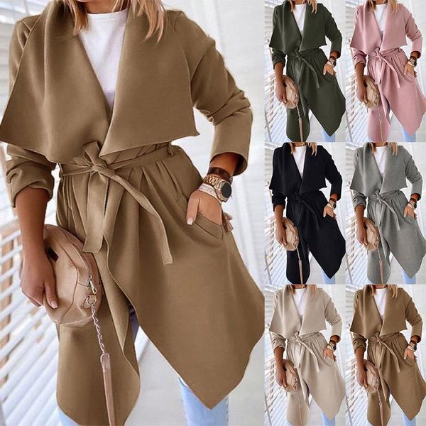 2020 fast sell through autumn and winter new style pure color long windbreaker casual long sleeve coat female y-670, White;black
2020 fast sell through autumn and winter new style pure color long windbreaker casual long sleeve coat female y-670, White;black