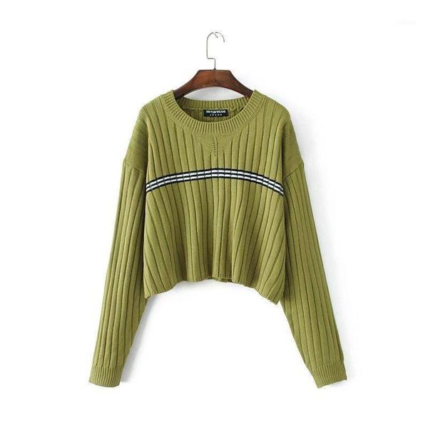 new european and american striped needle street cool long sleeve knitted sweater women's short loose student versatile, White;black
new european and american striped needle street cool long sleeve knitted sweater women's short loose student versatile, White;black