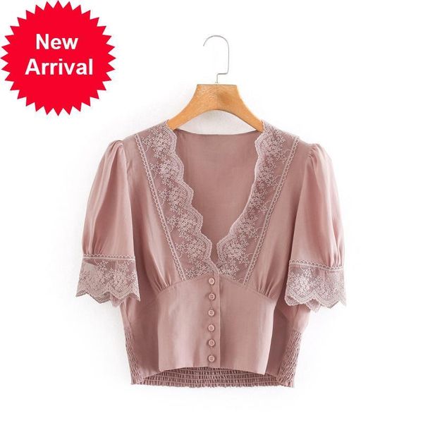 2021 new design of the fashion brand pink shredded lace blouse summer new short sleeve with cleavage in chic v shirt clothes 0umw, White
2021 new design of the fashion brand pink shredded lace blouse summer new short sleeve with cleavage in chic v shirt clothes 0umw, White