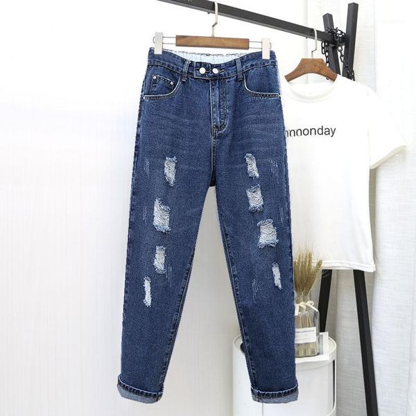 women denim pants trousers overweight lady dark blue hole ripped jeans for women loose casual vintage cotton denim harem pants1
women denim pants trousers overweight lady dark blue hole ripped jeans for women loose casual vintage cotton denim harem pants1