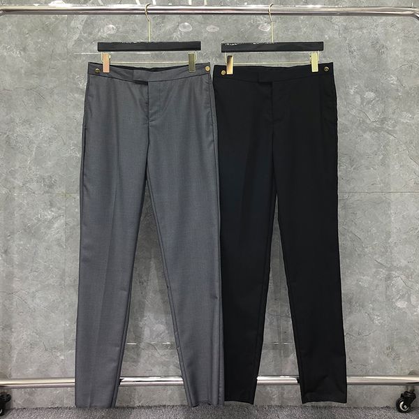 designer suit pants wool solid business formal wedding dress men's pants luxury brand slim straight fit plain weave gold buttons trouse, Black
designer suit pants wool solid business formal wedding dress men's pants luxury brand slim straight fit plain weave gold buttons trouse, Black