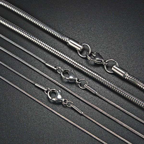 stainless steel 1mm 1.2mm 3mm round snake necklace chain with lobster clasp jewelry necklace finding, Silver
stainless steel 1mm 1.2mm 3mm round snake necklace chain with lobster clasp jewelry necklace finding, Silver