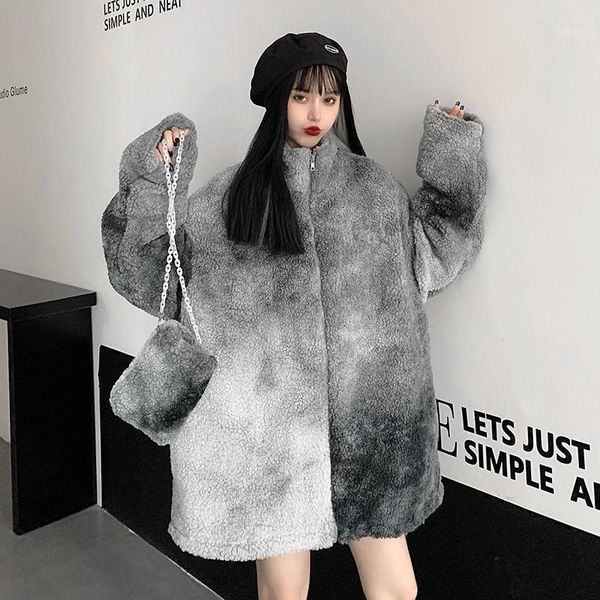 women's jackets winter thicken coat women tie-dye zipper lamb cardigan casual korean retro loose warm harajuku oversize vintage outwear, Black;brown
women's jackets winter thicken coat women tie-dye zipper lamb cardigan casual korean retro loose warm harajuku oversize vintage outwear, Black;brown