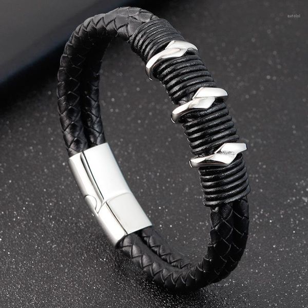 bracelet men magnetic-clasp cowhide stainless steel genuine leather bangles fashion jewelry for male armband pulsera hombre1, Golden;silver
bracelet men magnetic-clasp cowhide stainless steel genuine leather bangles fashion jewelry for male armband pulsera hombre1, Golden;silver