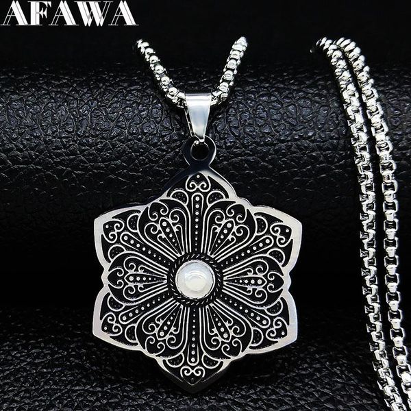 pendant necklaces 2021 fashion flower of life stainless steel chain necklace for women silver color jewerly collares largos n551s02
pendant necklaces 2021 fashion flower of life stainless steel chain necklace for women silver color jewerly collares largos n551s02