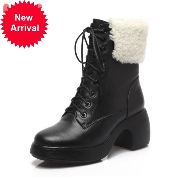 female snowboots real leather fashion platform warm skin high winter shoes short teddy woman size 34-40, Black
female snowboots real leather fashion platform warm skin high winter shoes short teddy woman size 34-40, Black