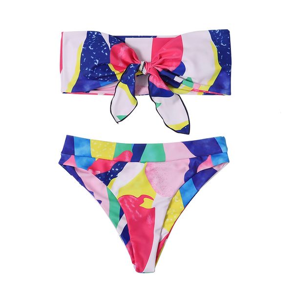 2021 women's stitching color print swimsuit with under open back swimwear two-piece high waist bikini #sr, White;black
2021 women's stitching color print swimsuit with under open back swimwear two-piece high waist bikini #sr, White;black