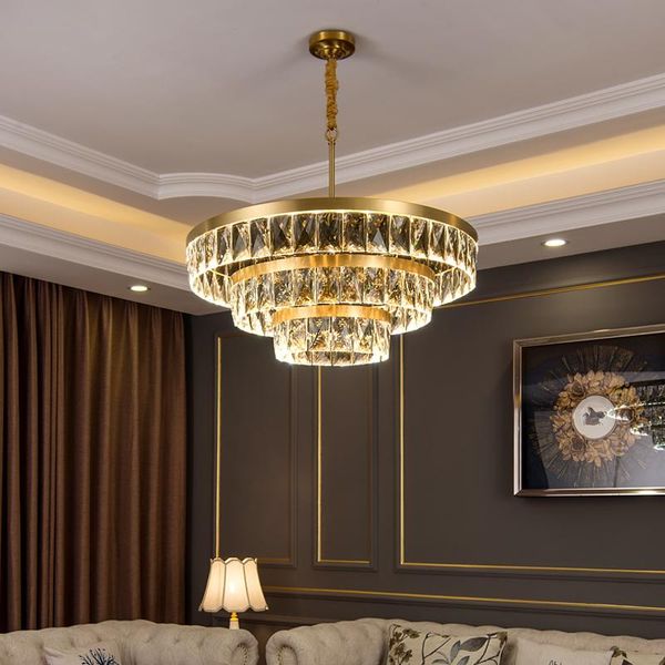 modern crystal chandelier copper lamp body gold light luxury living room dining room round bedroom lighting multi-layer new led lamp
modern crystal chandelier copper lamp body gold light luxury living room dining room round bedroom lighting multi-layer new led lamp