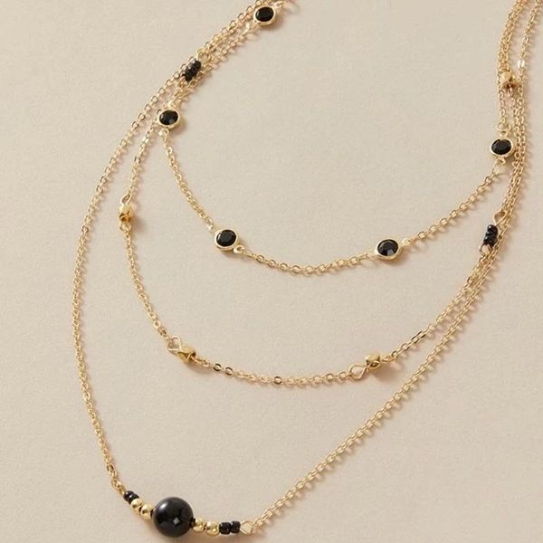 brling new 2020 fashion ins vintage chain pendant choker black beads crystals alloy necklace for women girls gifts party, Golden;silver
brling new 2020 fashion ins vintage chain pendant choker black beads crystals alloy necklace for women girls gifts party, Golden;silver