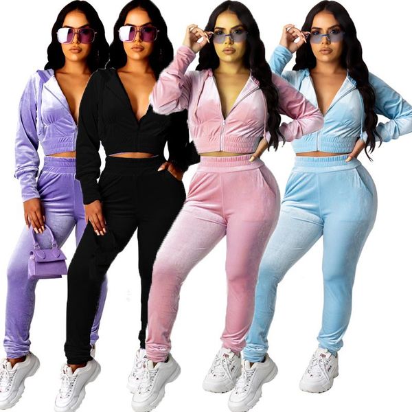 women's tracksuits fashion korean velvet casual hooded two-piece suit winter warm women hoodies sweatshirt with zipper skinny pants, Gray
women's tracksuits fashion korean velvet casual hooded two-piece suit winter warm women hoodies sweatshirt with zipper skinny pants, Gray