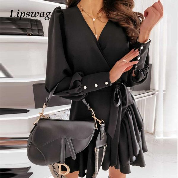 spring fashion floral chain print shirt dress women v neck bandage ruffle mini dress elegant button long sleeve wrap party, Black;gray
spring fashion floral chain print shirt dress women v neck bandage ruffle mini dress elegant button long sleeve wrap party, Black;gray