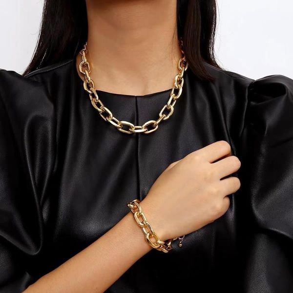 chokers vintage miami cuban necklace punk charm heavy metal bracelet men and women jewelry, Golden;silver
chokers vintage miami cuban necklace punk charm heavy metal bracelet men and women jewelry, Golden;silver