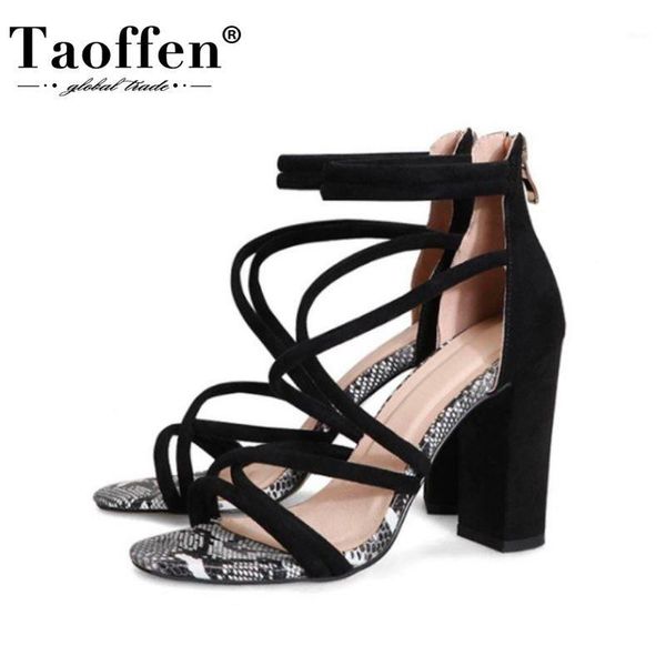 sandals taoffen women shoes fashion open toe thick high heel flock snakeskin back zipper footwear gladiator size 33-451, Black
sandals taoffen women shoes fashion open toe thick high heel flock snakeskin back zipper footwear gladiator size 33-451, Black