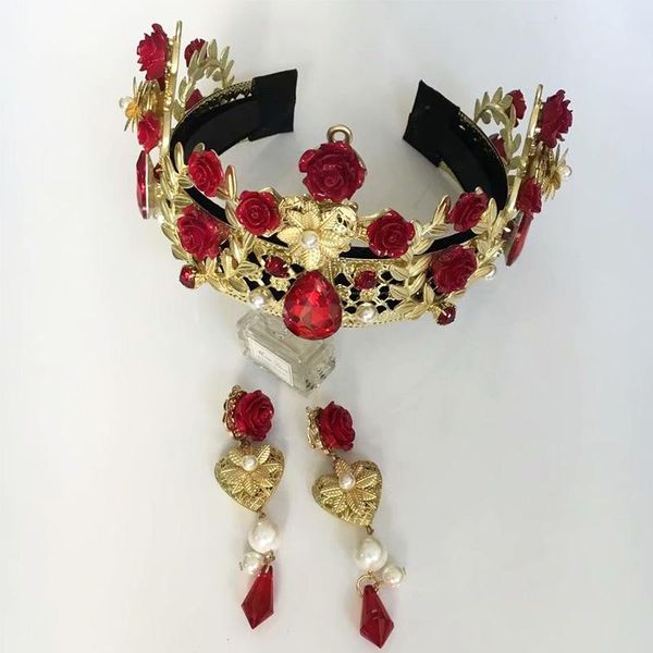 vintage gold metal big crown red ceramic flower baroque prom crystal hairbands pearl hair jewelry wedding tiara accessories set, Golden;silver
vintage gold metal big crown red ceramic flower baroque prom crystal hairbands pearl hair jewelry wedding tiara accessories set, Golden;silver