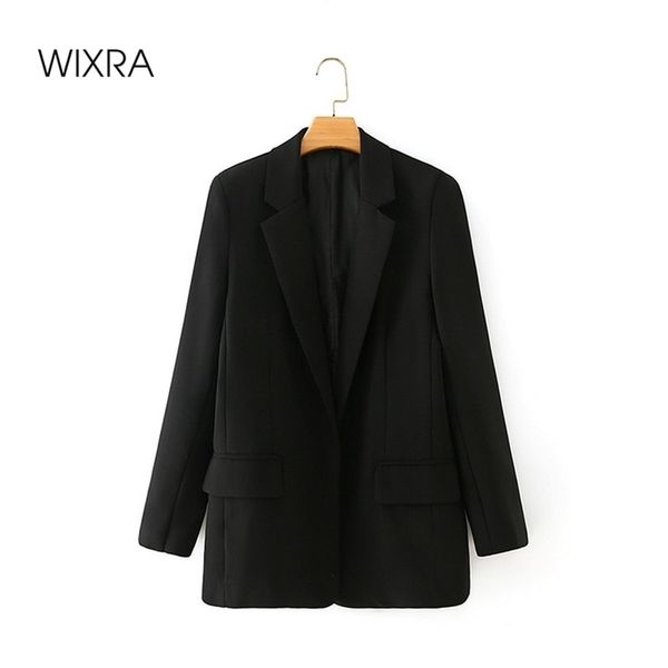 wixra womens blazer jacket casual solid color double-breasted pocket coat office lady autumn and spring lj201214, White;black
wixra womens blazer jacket casual solid color double-breasted pocket coat office lady autumn and spring lj201214, White;black