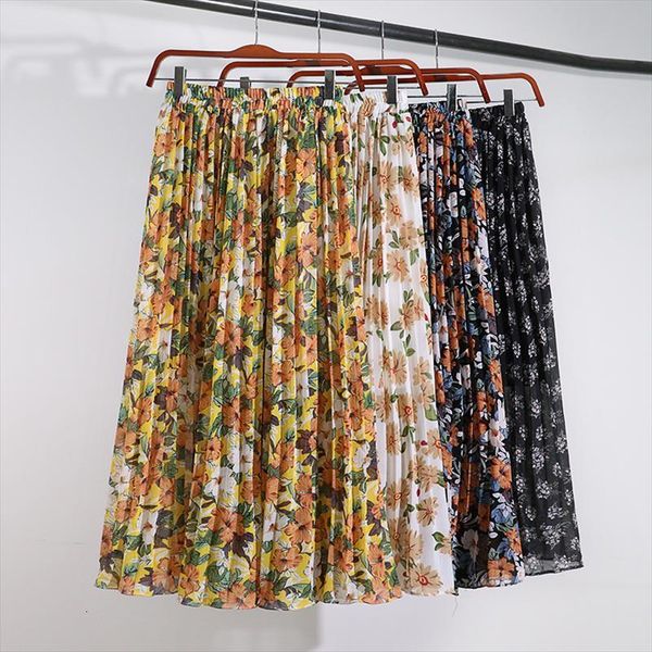 early spring new vintage high waisted print chiffon skirt women sweet slim mid length floral pleated skirts summer holiday skirt, Black
early spring new vintage high waisted print chiffon skirt women sweet slim mid length floral pleated skirts summer holiday skirt, Black