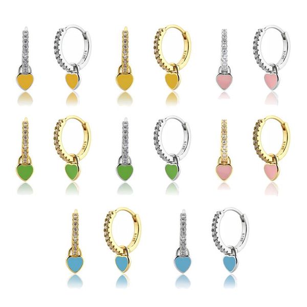 hoop & huggie 925 sterling silver earrrings for women sweet lovely heart shaped enamel earrings wedding birthday gifts, Golden;silver
hoop & huggie 925 sterling silver earrrings for women sweet lovely heart shaped enamel earrings wedding birthday gifts, Golden;silver