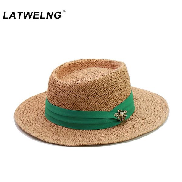 wide brim hats fashion green ribbon + bee beach for women paper sun oversized hat ladies summer uv straw caps wholesale, Blue;gray
wide brim hats fashion green ribbon + bee beach for women paper sun oversized hat ladies summer uv straw caps wholesale, Blue;gray