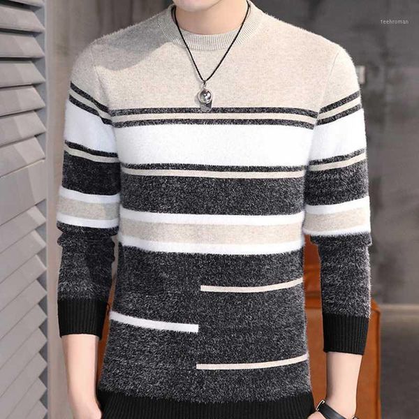 personality men's striped autumn and winter comfortable round neck knitted warm soft slim casual sweater1 men's sweaters, White;black
personality men's striped autumn and winter comfortable round neck knitted warm soft slim casual sweater1 men's sweaters, White;black