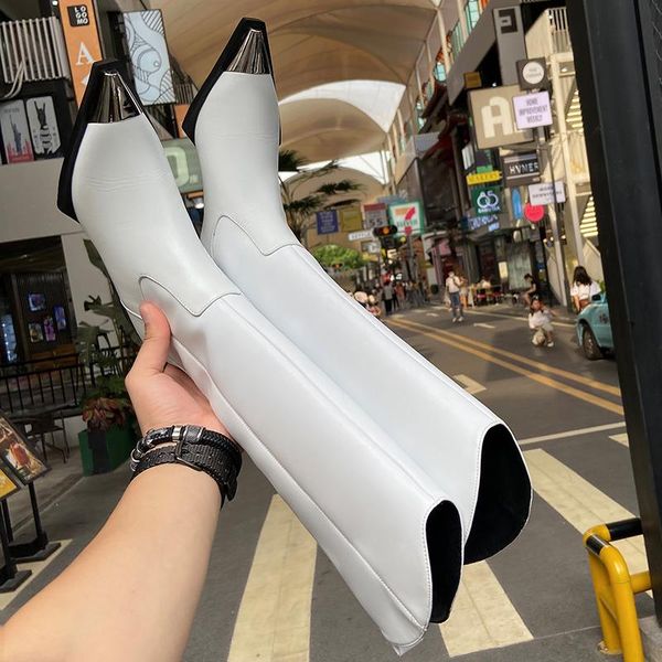 boots mkkhou knee-high women 2021 winter cowhide metal pointed thick heel waterproof platform 5.5cm high leather, Black
boots mkkhou knee-high women 2021 winter cowhide metal pointed thick heel waterproof platform 5.5cm high leather, Black