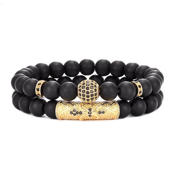 frosted stone micro inlaid haoshi crown ball long tube double layer bracelet, Silver
frosted stone micro inlaid haoshi crown ball long tube double layer bracelet, Silver