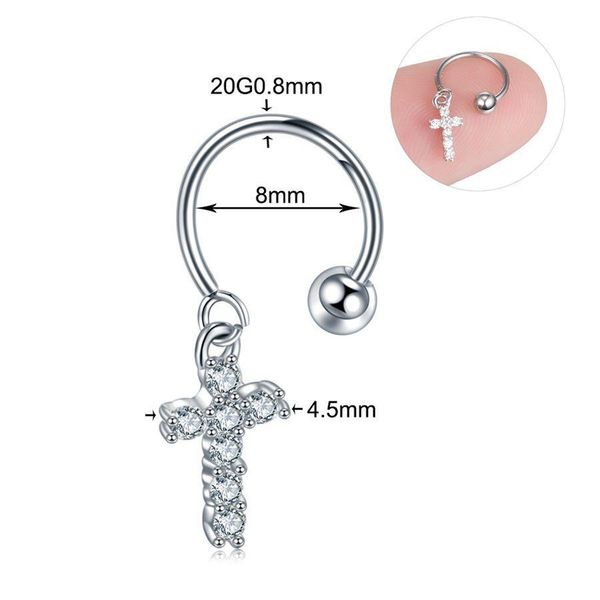 1pc steel diy 9styles cz gem pendant dangle hoop cartilage earring helix tragus rook lobe ear piercing fashion women jewelry 20g q sqcqjd, Silver
1pc steel diy 9styles cz gem pendant dangle hoop cartilage earring helix tragus rook lobe ear piercing fashion women jewelry 20g q sqcqjd, Silver