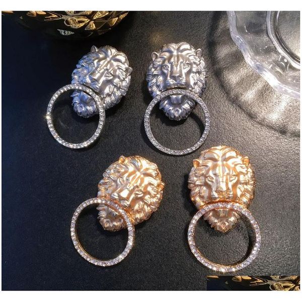 charms gold silvery dangle earrings exaggerated new design lion head geometric retro style personality stud earrings for women pljhu, Silver
charms gold silvery dangle earrings exaggerated new design lion head geometric retro style personality stud earrings for women pljhu, Silver