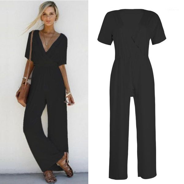 2020 new casual summer clothing fashion women v neck solid loose chiffon slim wide leg casual lace-up rompers bohemian jumpsuits1, Black;white
2020 new casual summer clothing fashion women v neck solid loose chiffon slim wide leg casual lace-up rompers bohemian jumpsuits1, Black;white