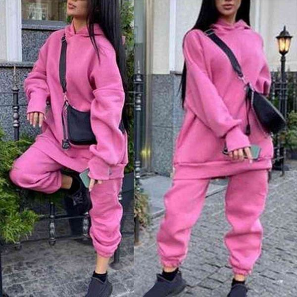 two piece set casual fleece tracksuit women winter womens sets oversized hooded long sleeve hoodie sport pants lady suit, White
two piece set casual fleece tracksuit women winter womens sets oversized hooded long sleeve hoodie sport pants lady suit, White