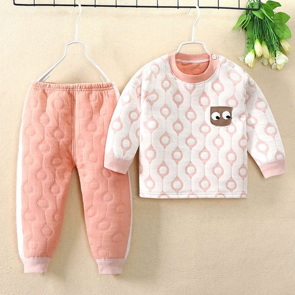 children's new three-layer thickened cotton thermal underwear set in winter, Blue;red
children's new three-layer thickened cotton thermal underwear set in winter, Blue;red