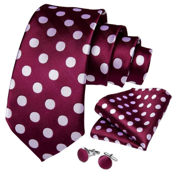 silk men tie red wine white dot wedding tie for men necktie handky cufflink set dibangu designer party business fashion sjt-7332, Black;gray
silk men tie red wine white dot wedding tie for men necktie handky cufflink set dibangu designer party business fashion sjt-7332, Black;gray