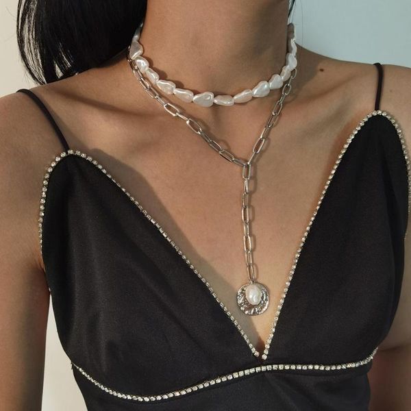 multi layer boho irregular imitation pearl choker necklace carved coin human head pendant necklaces jewelry, Silver
multi layer boho irregular imitation pearl choker necklace carved coin human head pendant necklaces jewelry, Silver