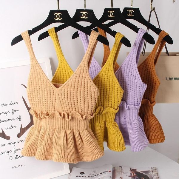 women cute short design spaghetti strap knitted cotton street chic casual knitted sweater drop shipping, White
women cute short design spaghetti strap knitted cotton street chic casual knitted sweater drop shipping, White